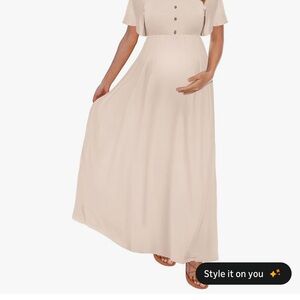 Cream Maternity Maxi Dress